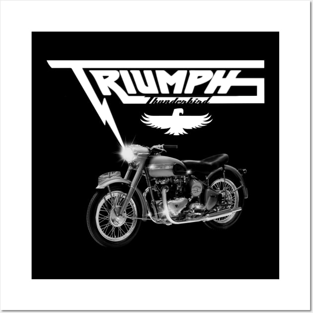 Vintage Triumph Thunderbird Motorcycle MotorManiac Wall Art by MotorManiac